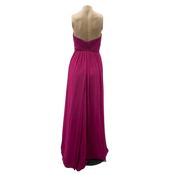 Y2K Strapless Fuchsia Pink Chiffon Gown Sweetheart Neckline Jim Hjelm Occasion 4 - Picture 4 of 10